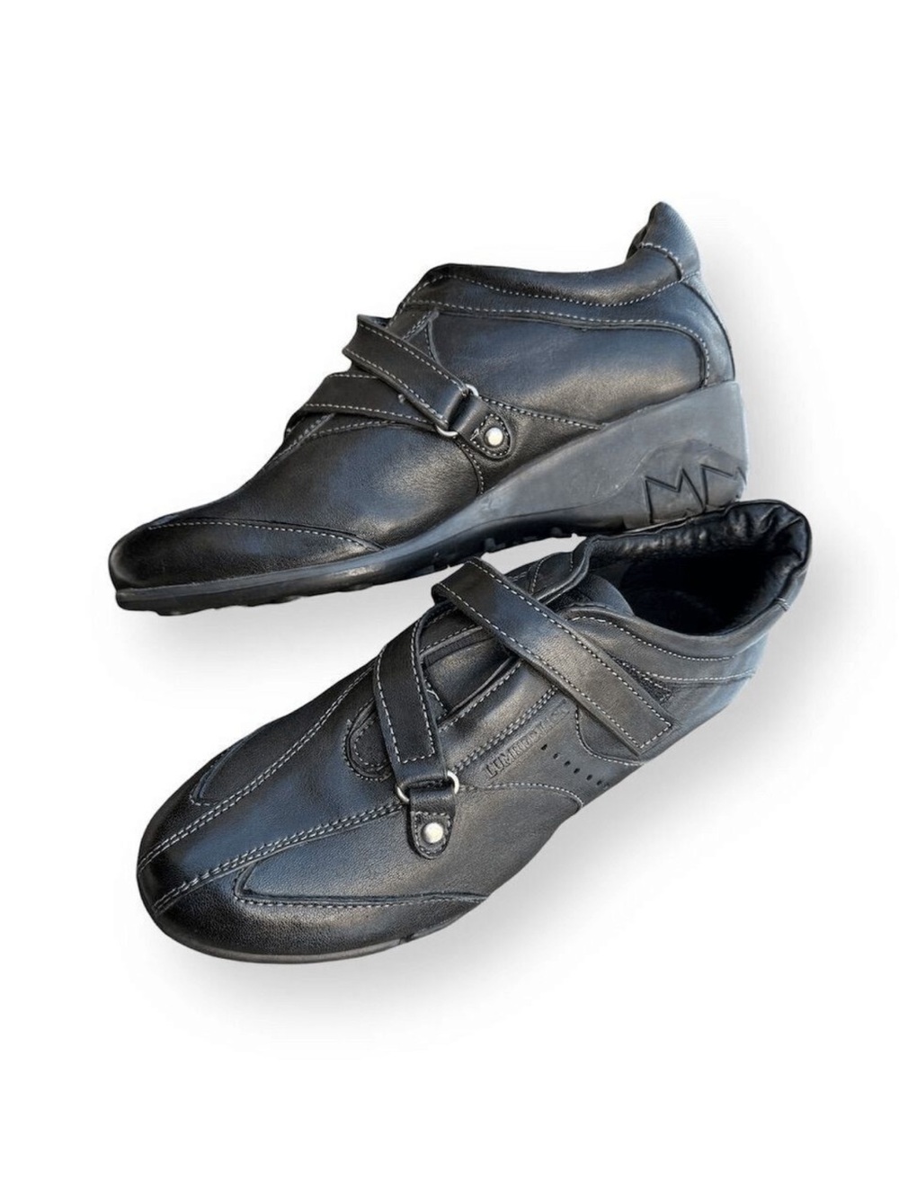 Lumberjack Women's Black Leather No Tie Adjustable Sneaker Loafer Shoes 8